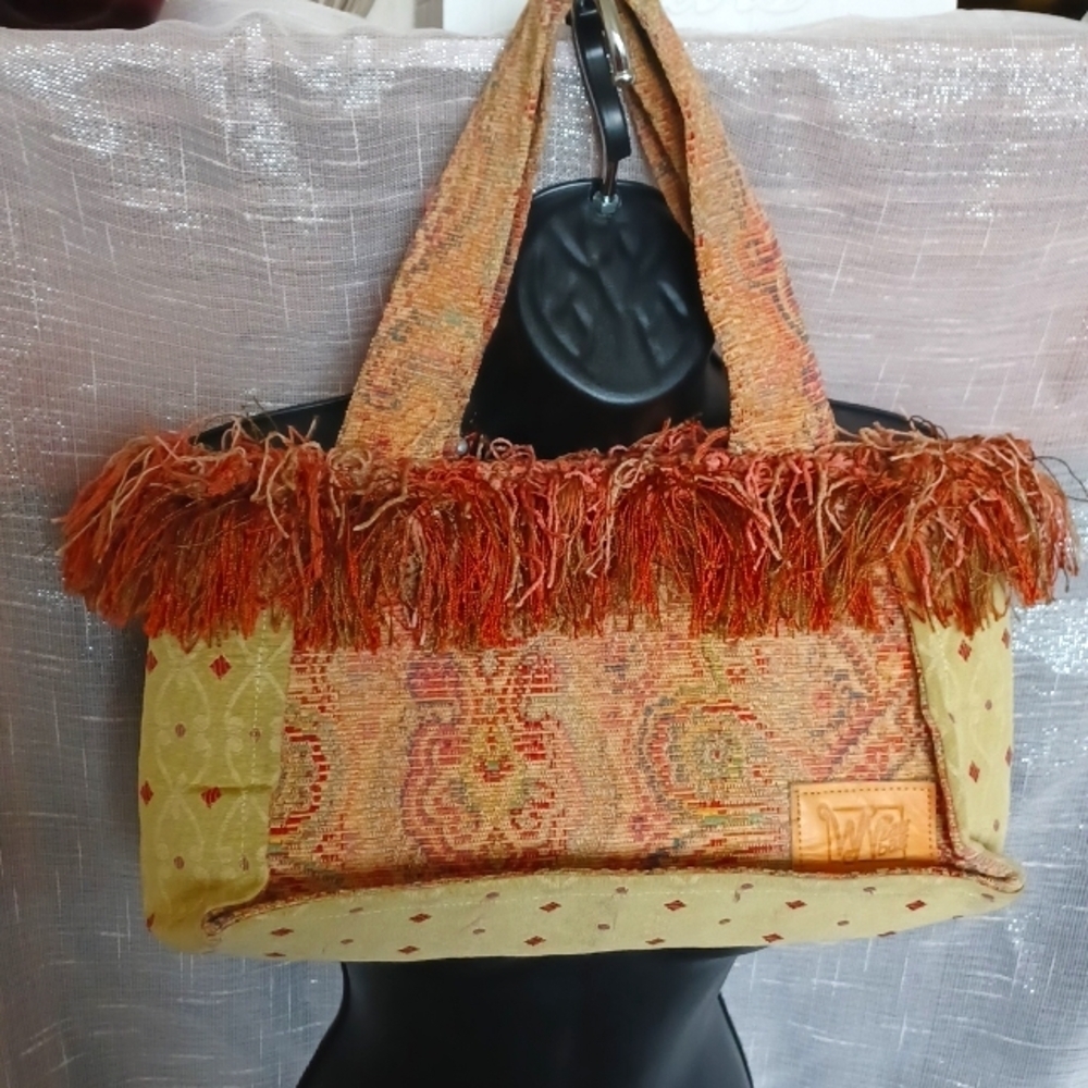 Zag Bag Designs Purse Olive & Rust Cloth unusual design